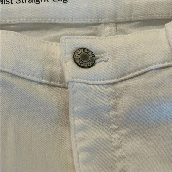 Talbots flawless high waist straight leg Women's White Jeans size 12P - Picture 7 of 7